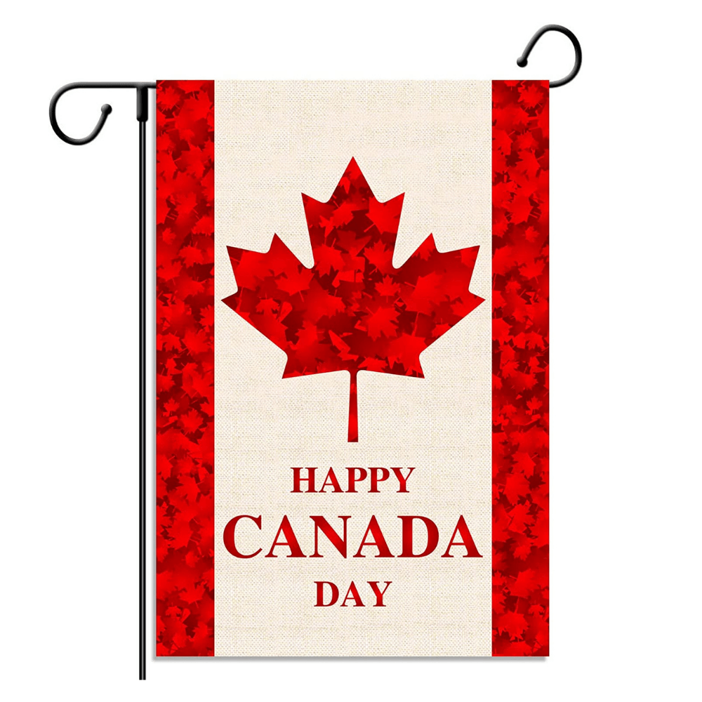 Happy Canada Day Garden Flag-Globe Flags