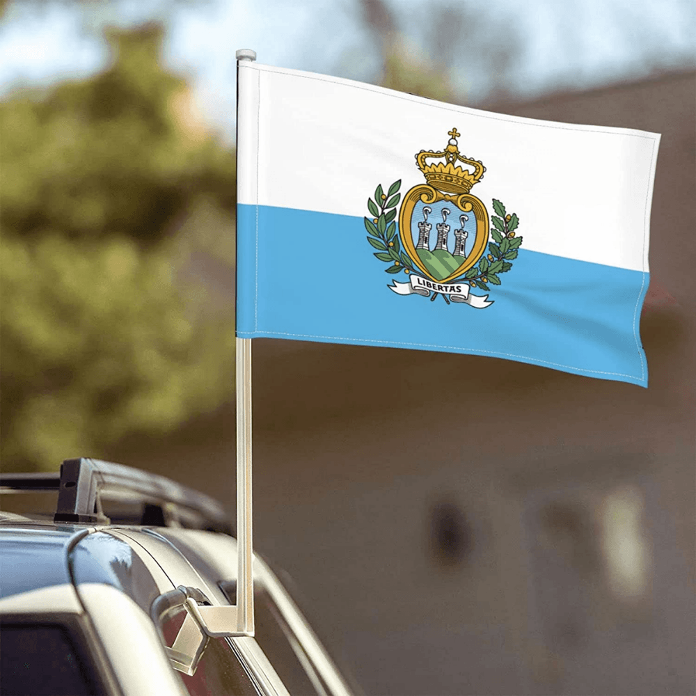 San Marino Flag Car Accessory For Vehicles Window Mounted Flag-Globe Flags