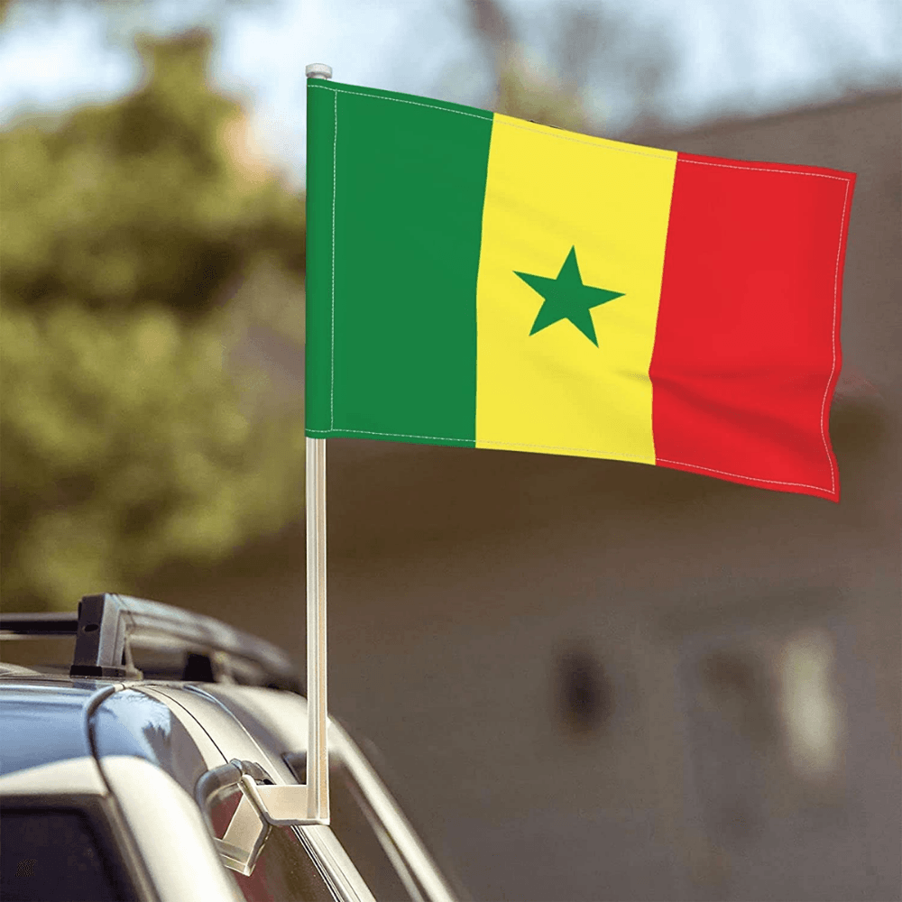 Senegal Flag Car Mount Accessory For Weather-Resistant Outdoor Display-Globe Flags