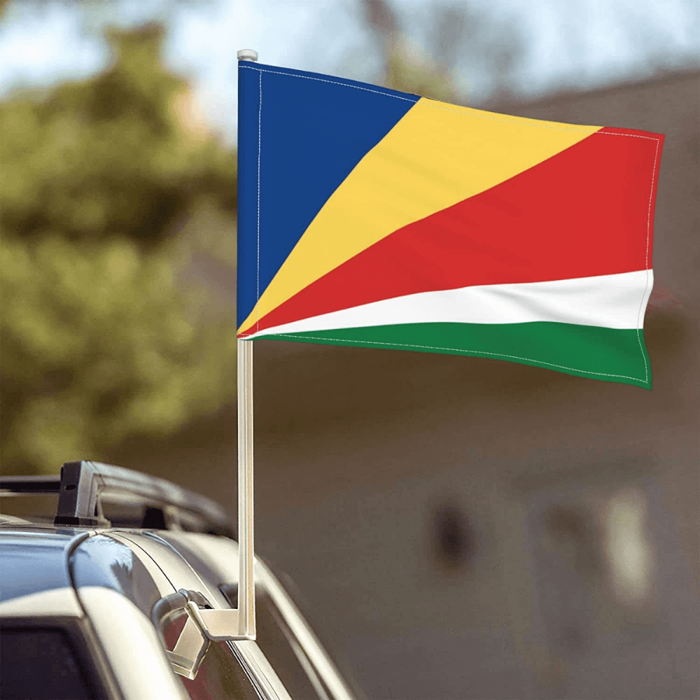 Seychelles Car Window Flag Polyester For Auto Display-Globe Flags