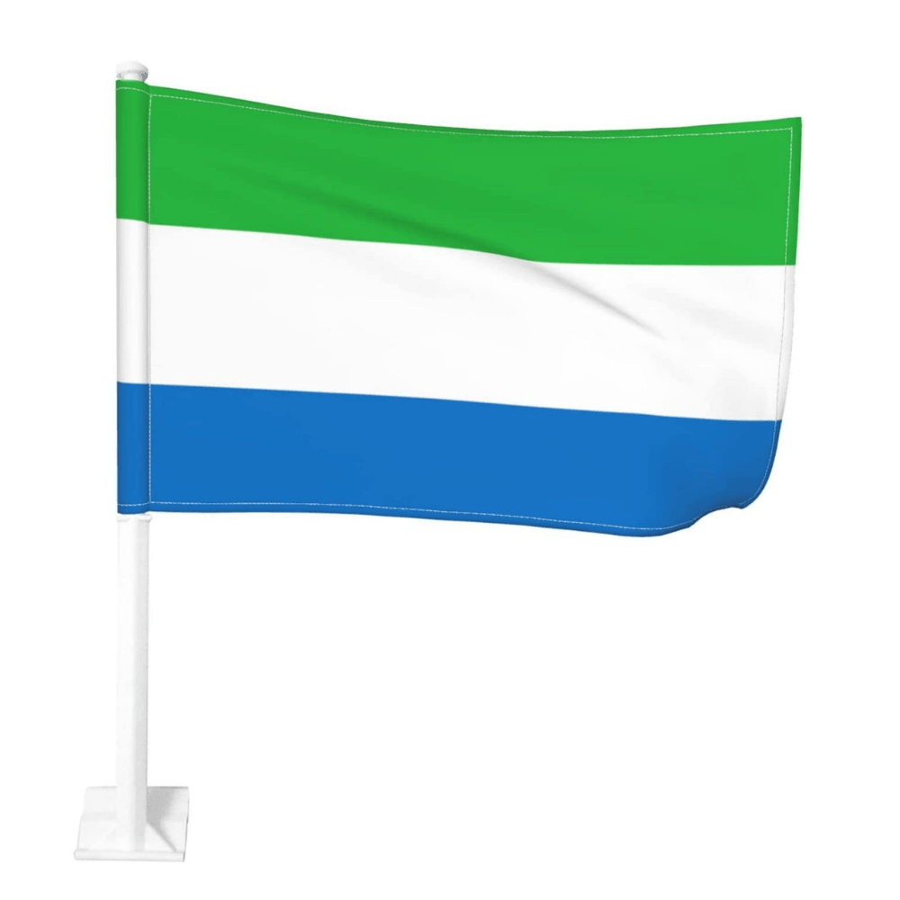 Sierra Leone Car Window Mounted Flag For Car-Globe Flags