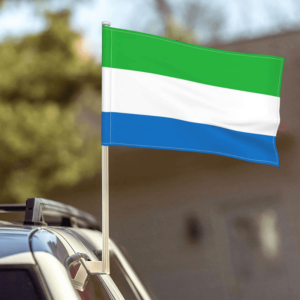 Sierra Leone Car Window Mounted Flag For Car-Globe Flags