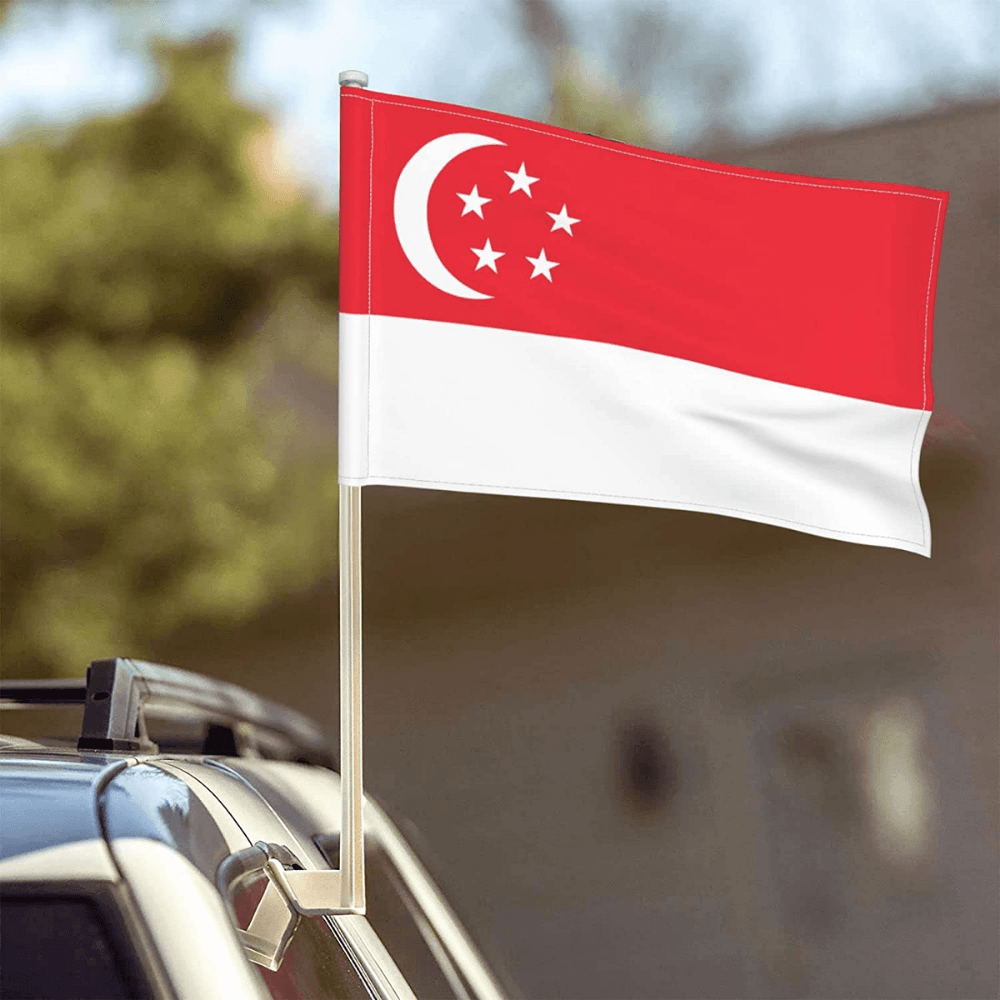 Singapore Car Window Mounted Flag For Home Decor-Globe Flags
