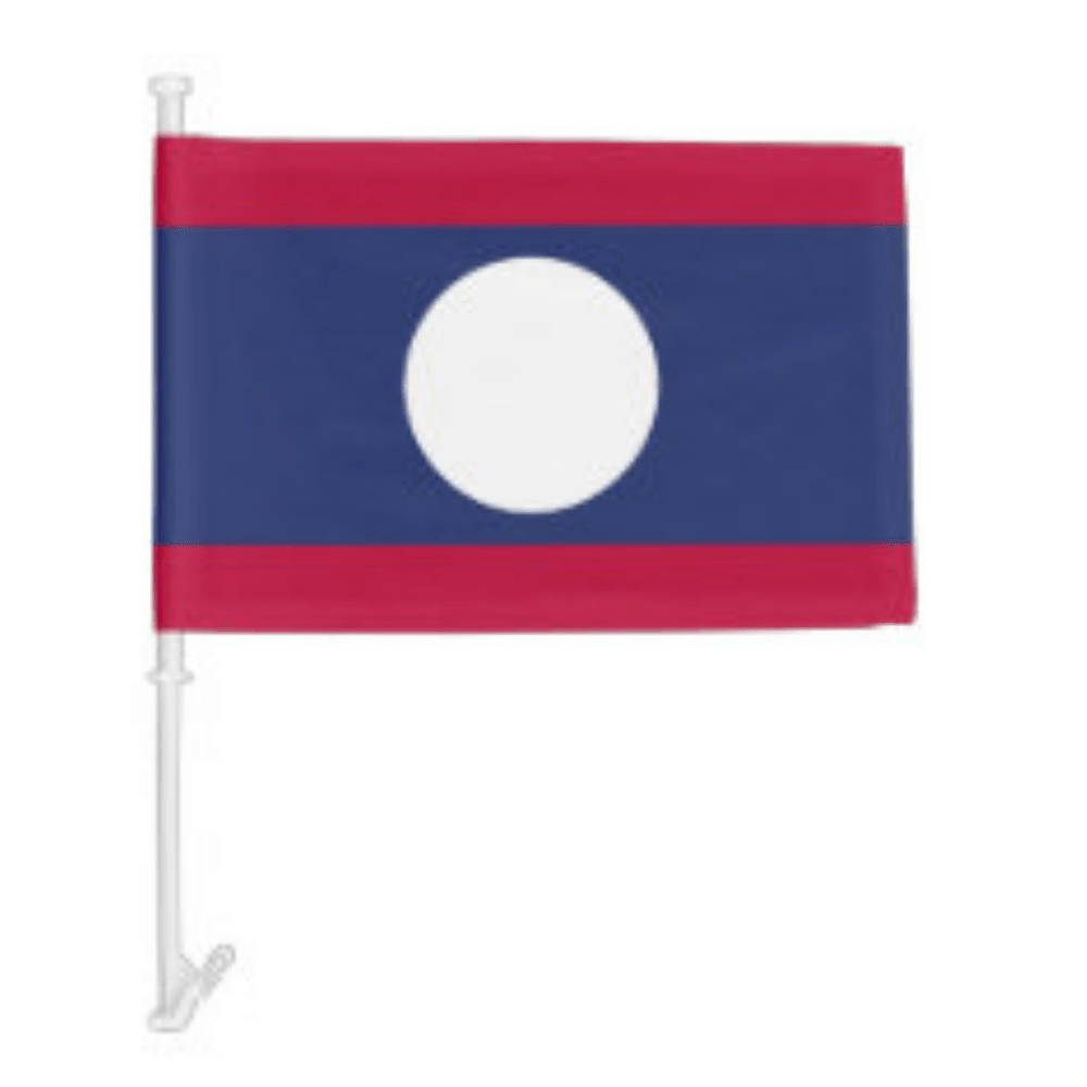 Laos Car Window Flag-Globe Flags