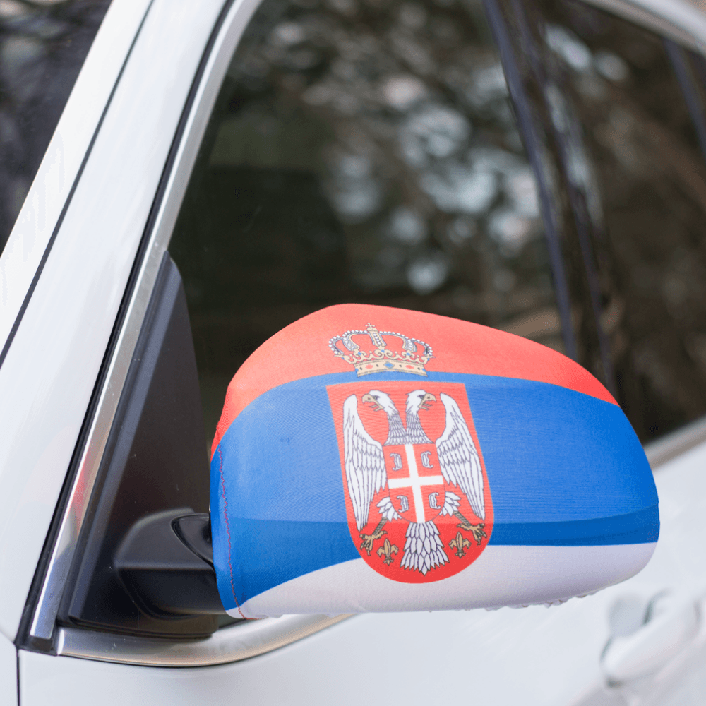 Serbia Side Mirror Flag-Globe Flags