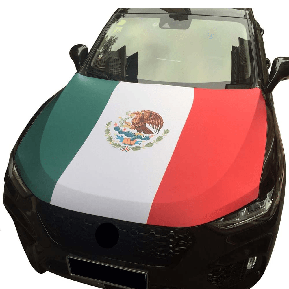 Mexico Car Hood Cover-Globe Flags