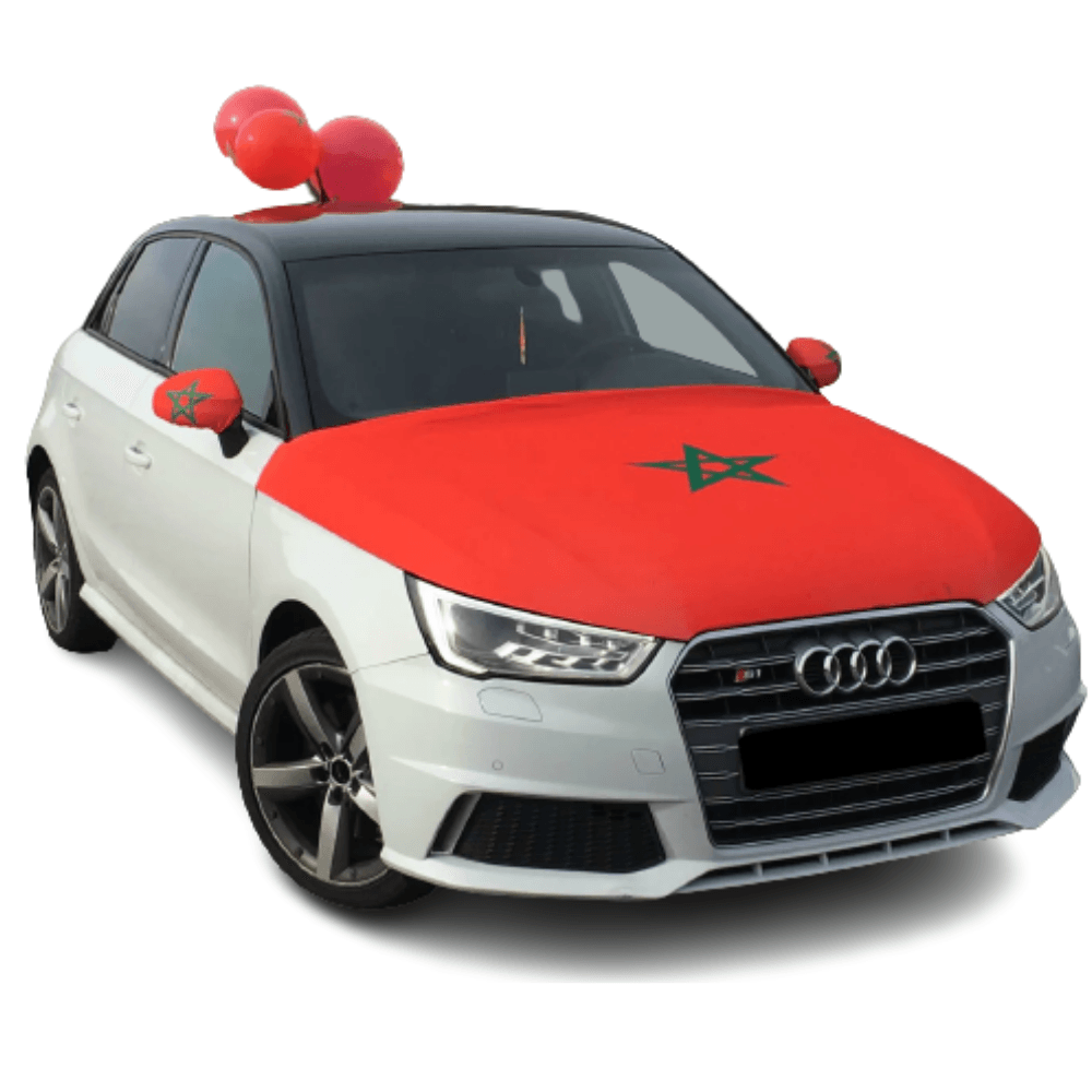 Morocco Car Hood Cover-Globe Flags