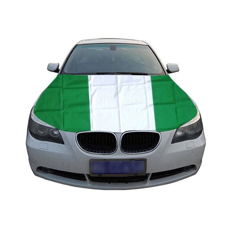 Nigeria Car Hood Cover-Globe Flags