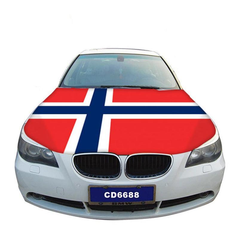 Norway Car Hood Cover-Globe Flags