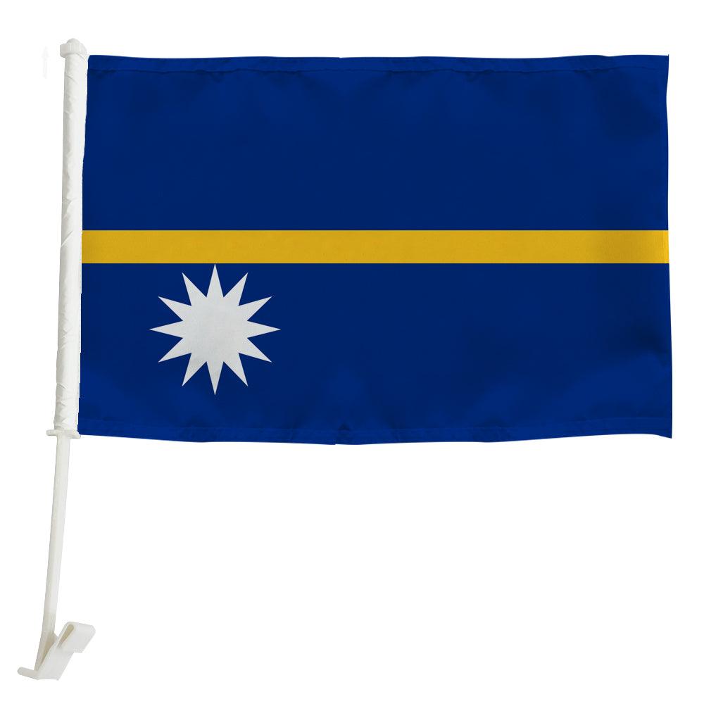 Nauru Car Window Mounted Flag-Globe Flags