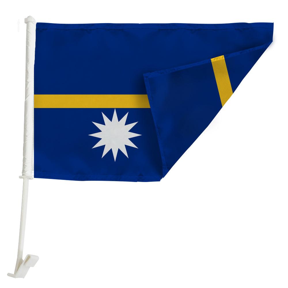 Nauru Car Window Mounted Flag-Globe Flags