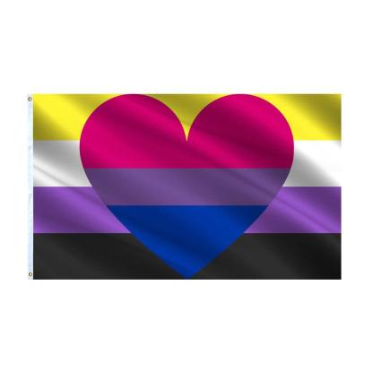 Nonbinary Bisexual Heart Flag-Globe Flags