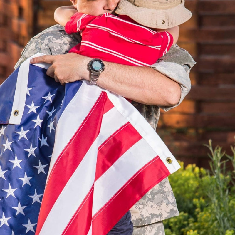 Heavy Duty Nylon American Flag With Embroidered Stars-Globe Flags