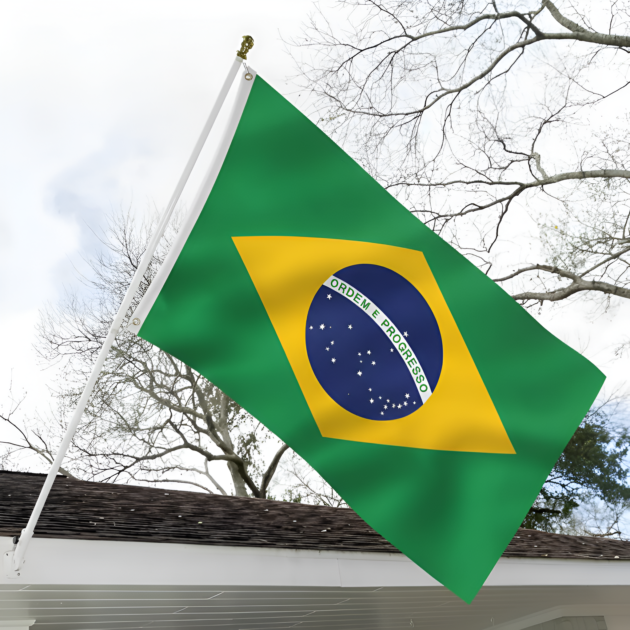 Official FIFA 2026 Brazil Flag close-up showing fabric texture and vivid colors