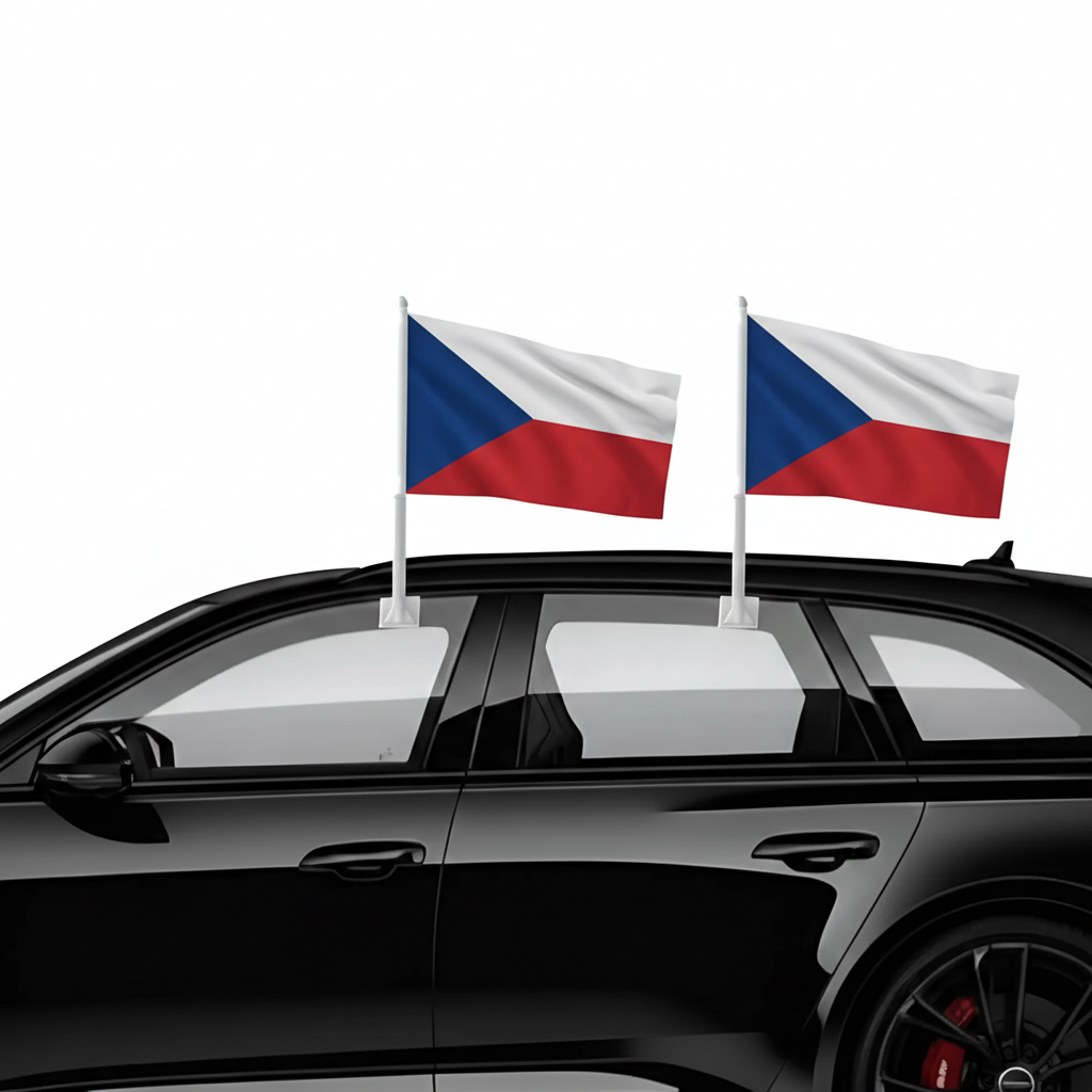 Official FIFA 2026 Czech Republic Car Flag mount hardware close-up
