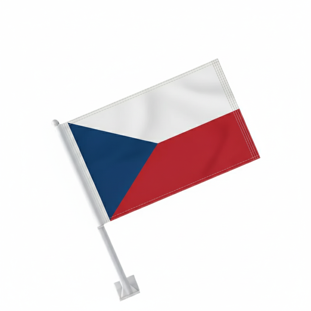 Official FIFA 2026 Czech Republic Car Flag attached to car window