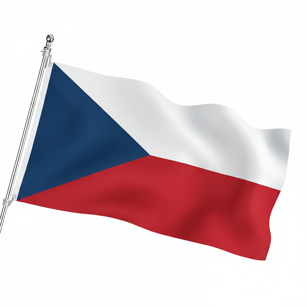 Official FIFA 2026 Czech Republic Flag - front view on white background