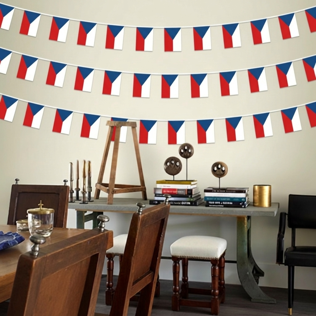 Official FIFA 2026 Czech Republic Flag Banner close-up showing fabric and print quality