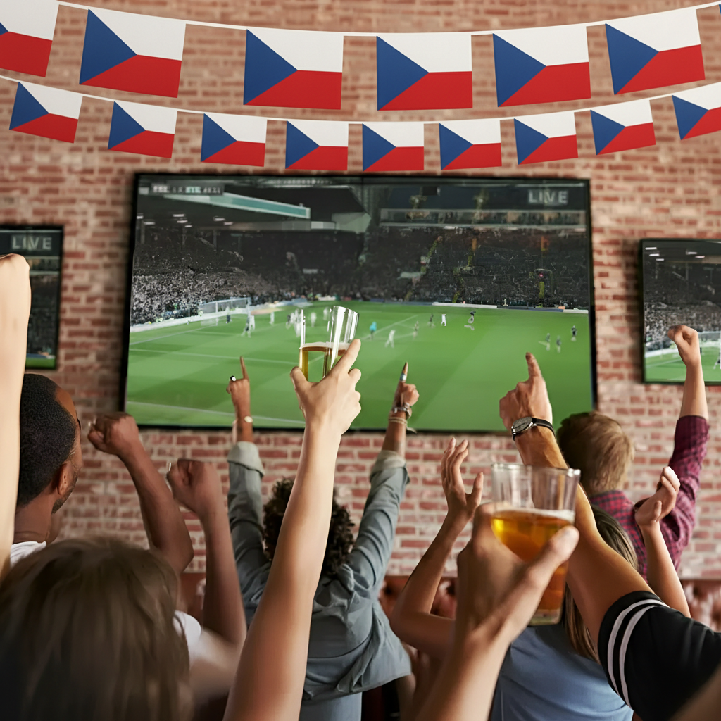 Official FIFA 2026 Czech Republic Flag Banner hanging banner display