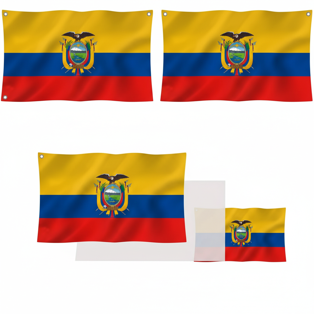 Official FIFA 2026 Ecuador Flag flying on outdoor flagpole