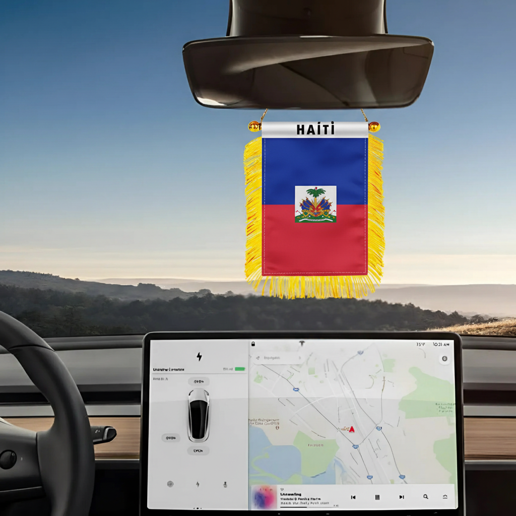 Official FIFA 2026 Haiti Car Window Mini Decorative Flag