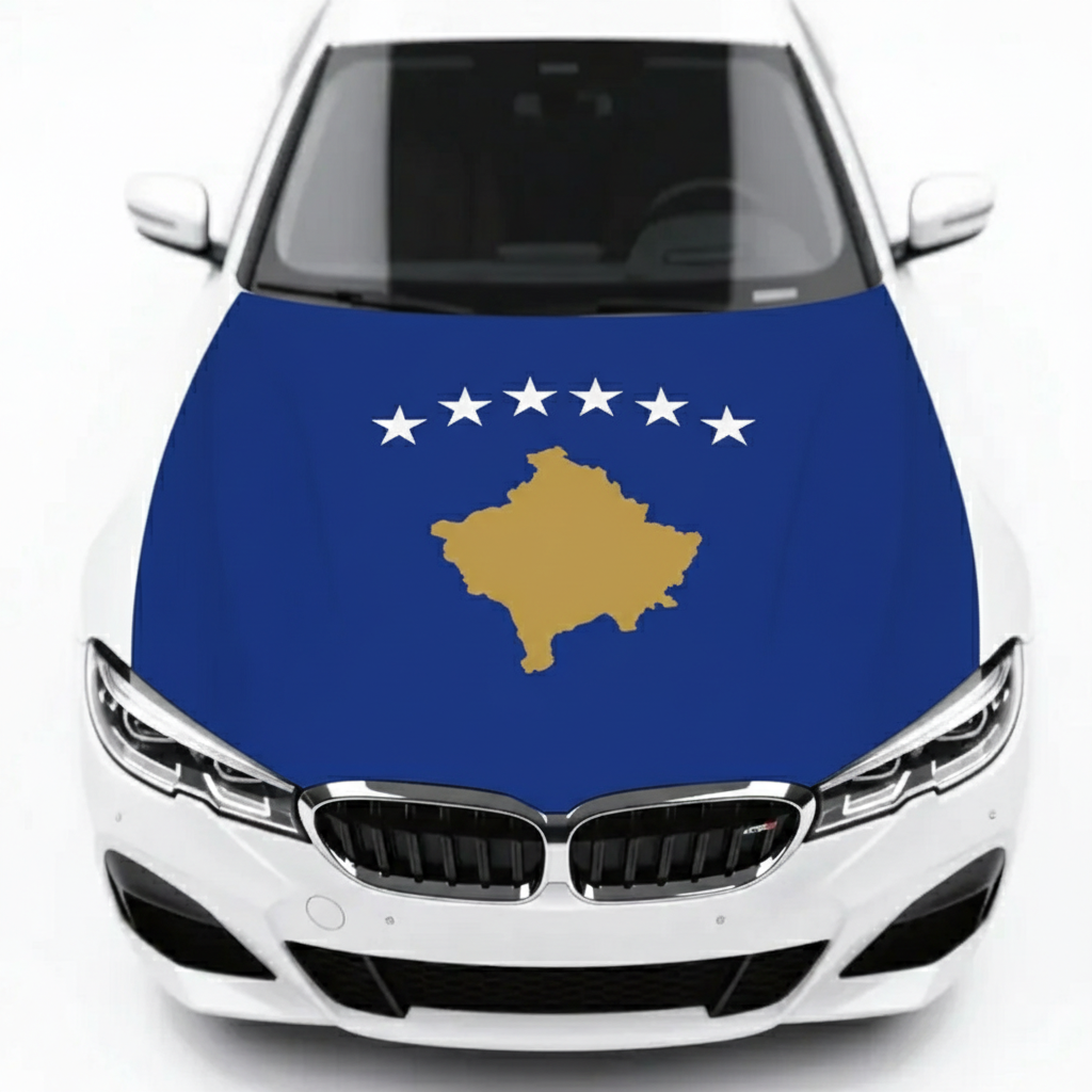 Official FIFA 2026 Kosovo Flag Car Hood Cover