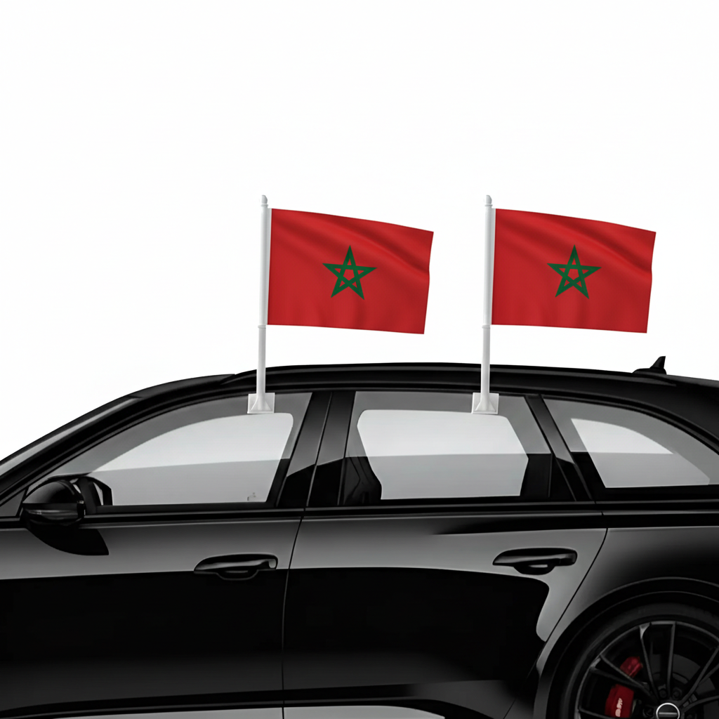 Official FIFA 2026 Morocco Car Flag