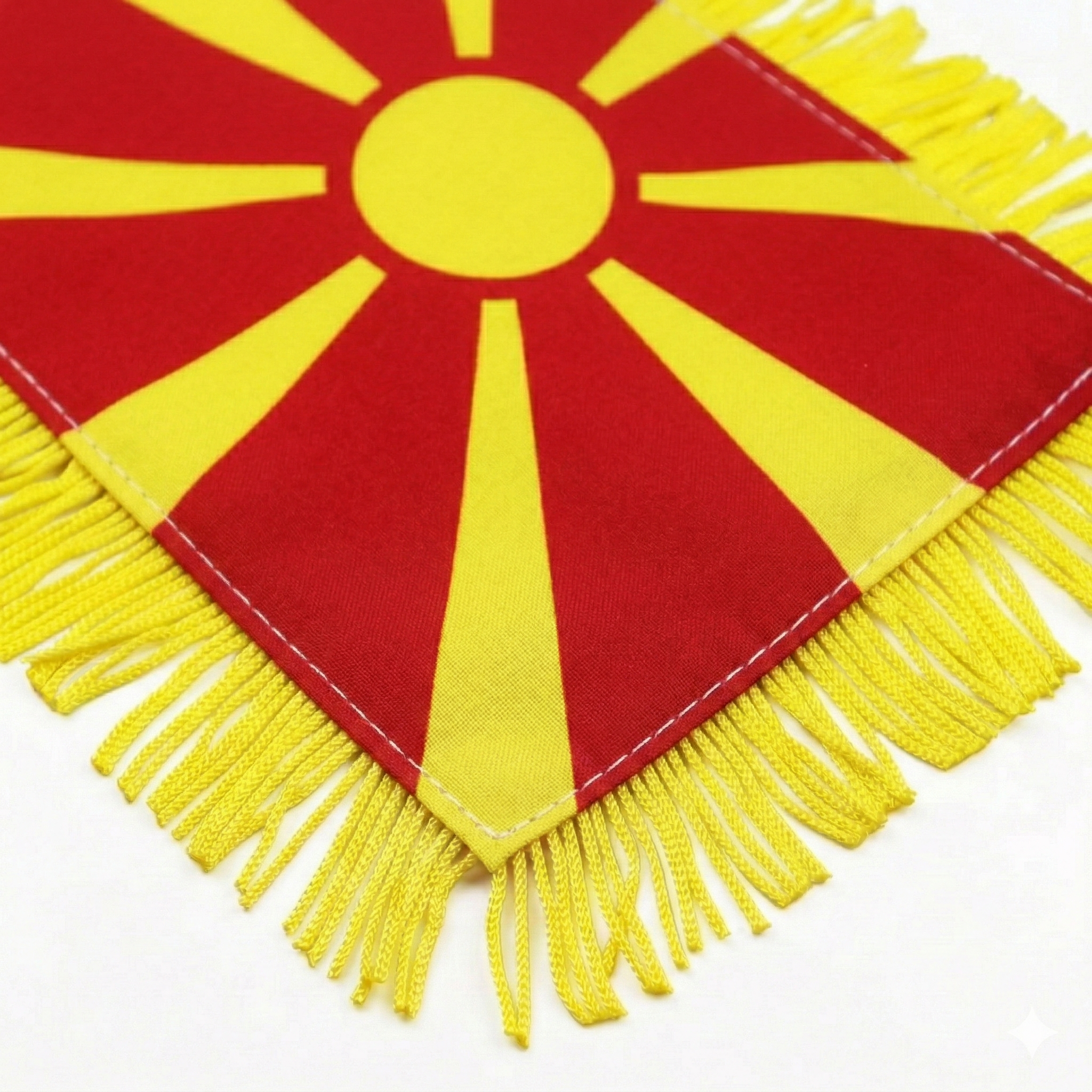 Official FIFA 2026 North Macedonia Car Window Mini Decorative Flag on moving vehicle