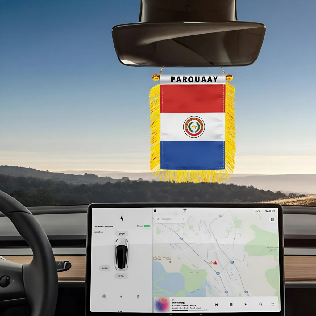 Official FIFA 2026 Paraguay Car Window Mini Decorative Flag