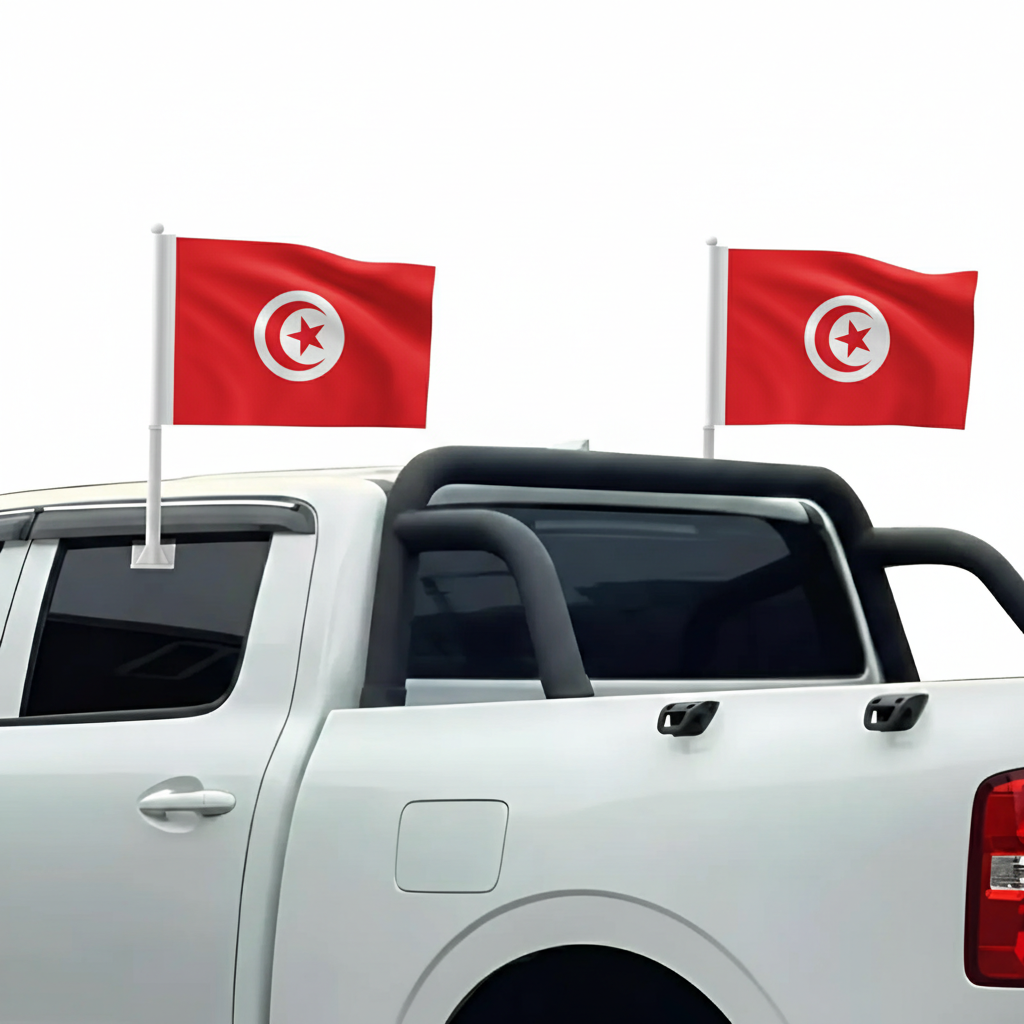Official FIFA 2026 Tunisia Car Flag