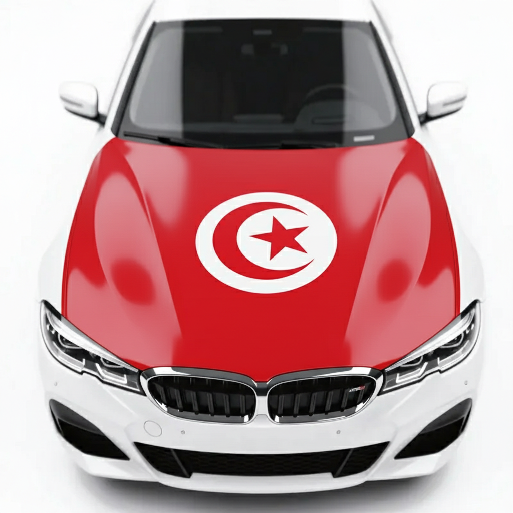 Official FIFA 2026 Tunisia Flag Car Hood Cover