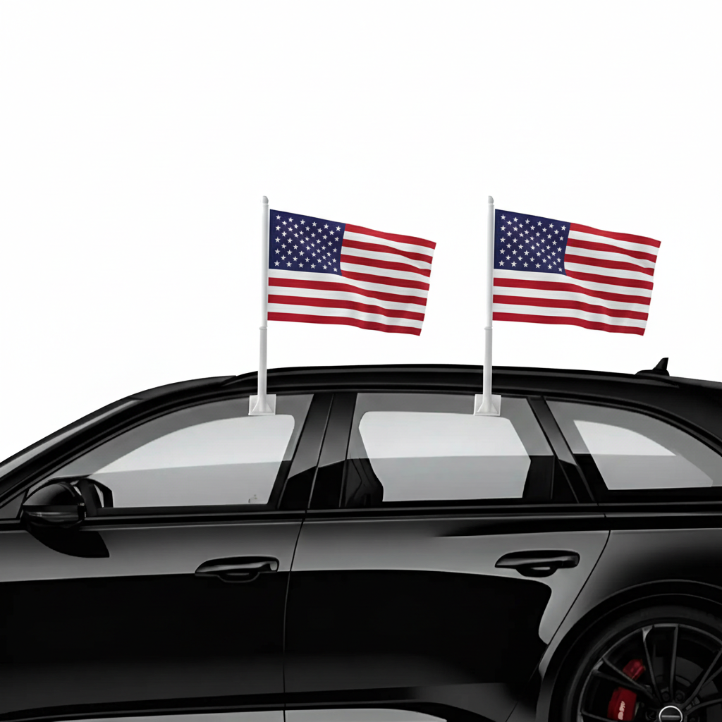 Official FIFA 2026 United States Car Flag on moving vehicle