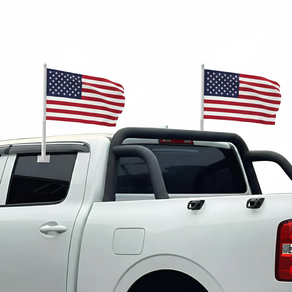 Official FIFA 2026 United States Car Flag mount hardware close-up