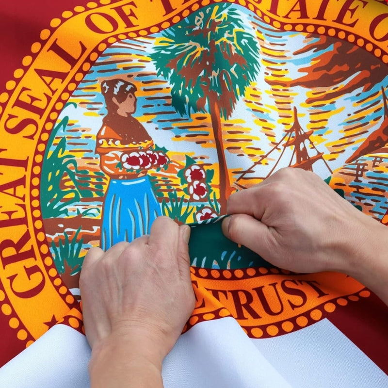 Official Florida State Flag For Outdoor Display flying on outdoor flagpole