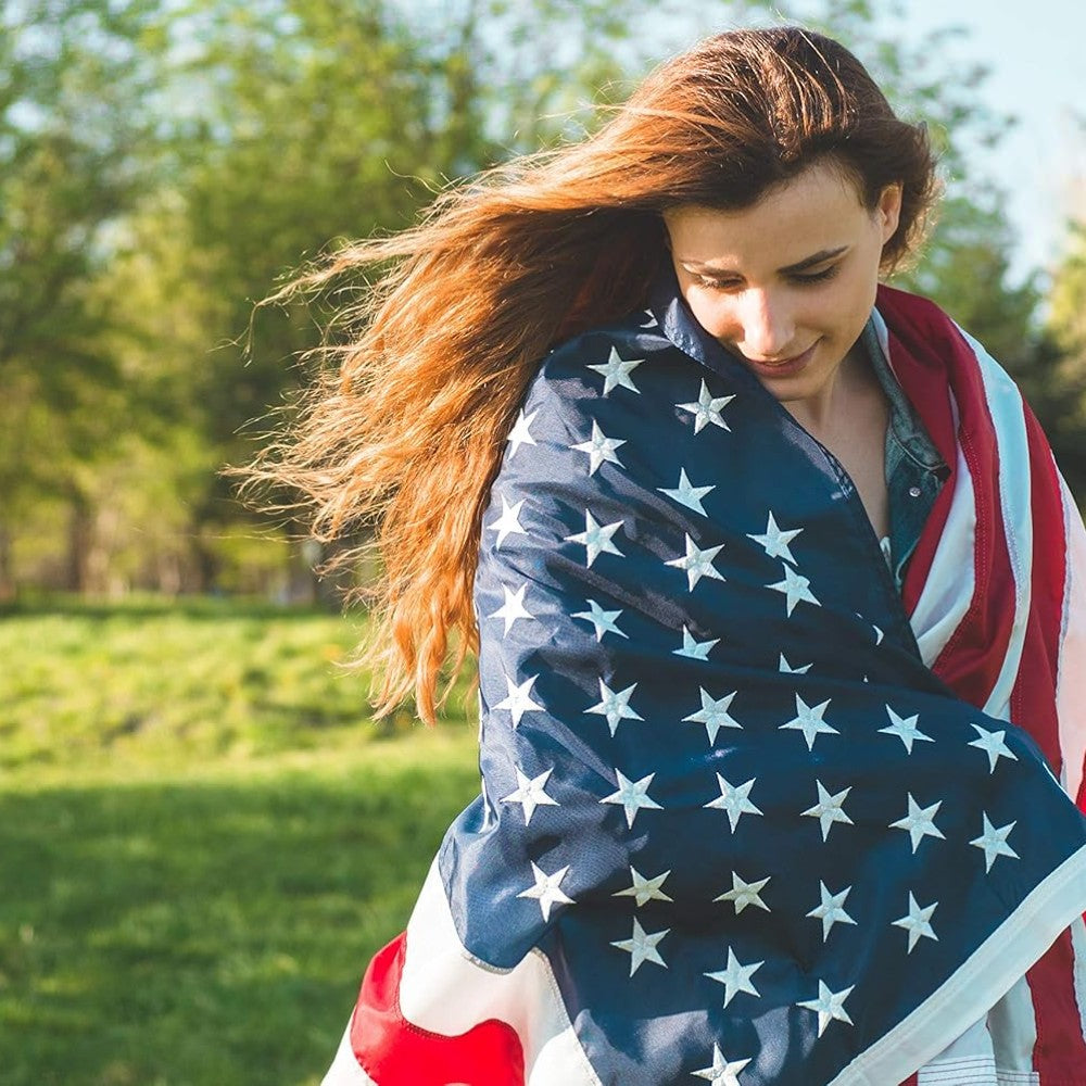 Outdoors Longest Lasting American Flag - front view on white background