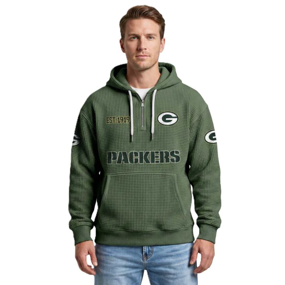 Packers EST 1919 Waffle Quarter Zip Hoodie