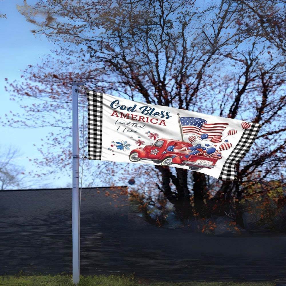 Patriotic American Truck Printed 4th Of July Flag-Globe Flags