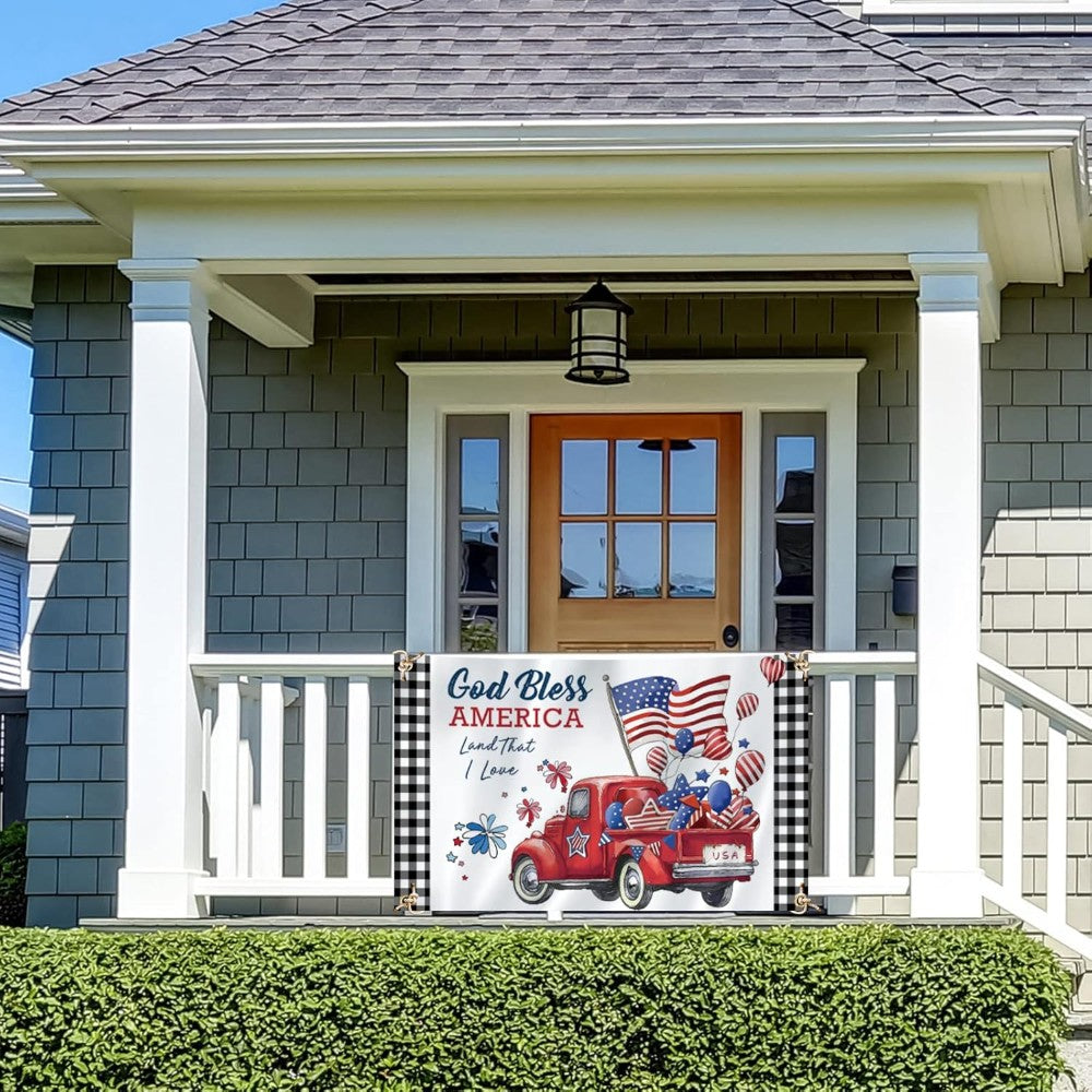 Patriotic American Truck Printed 4th Of July Flag-Globe Flags