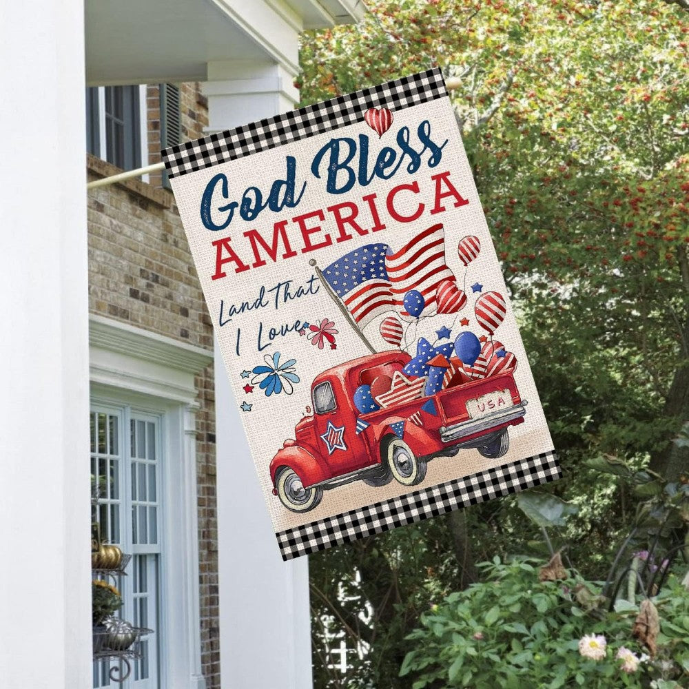 American Truck With Flags Printed Of House Flag with brass grommet hardware detail