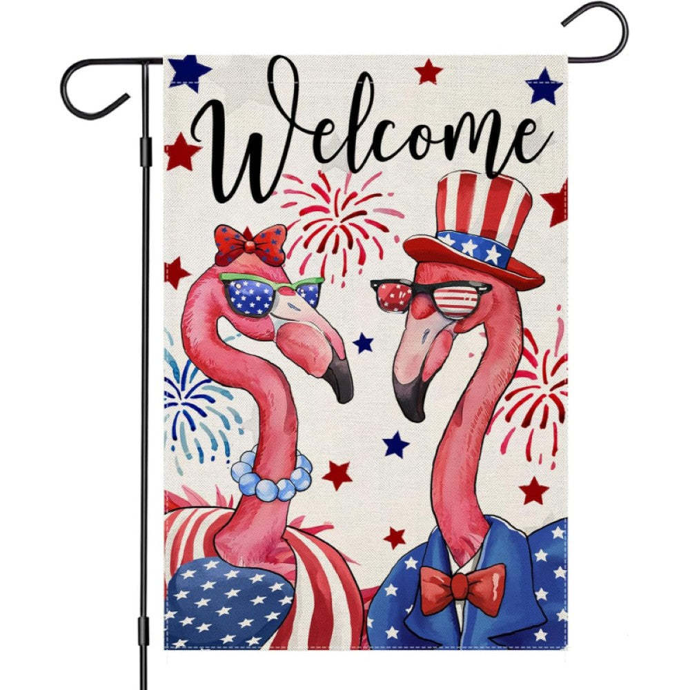 Patriotic Flamingo Printed Garden Flag-Globe Flags