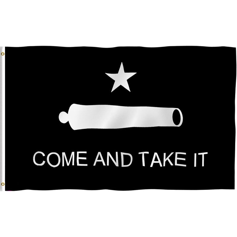Gonzales Battle Flag Texas Revolution Symbol flying on outdoor flagpole