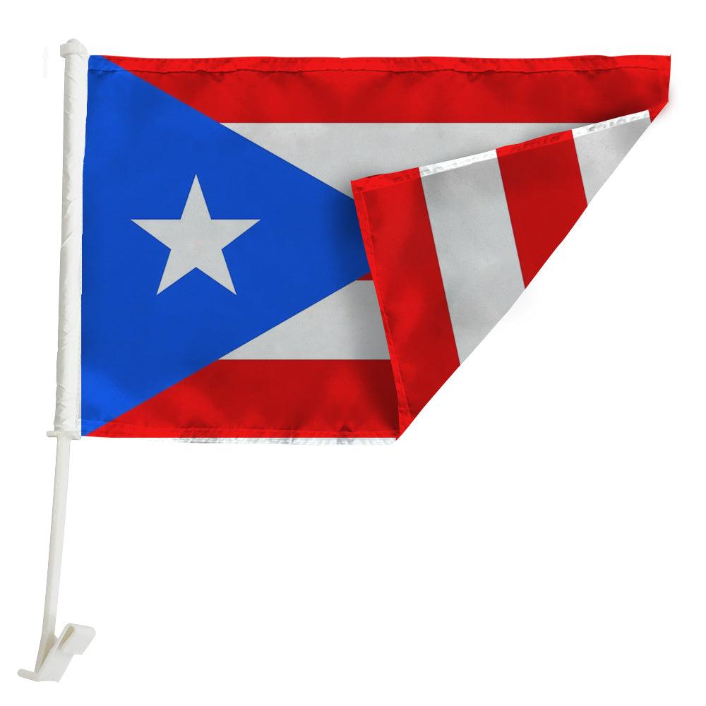 Designed Puerto Rico Car Window Mounted Flag For Car-Globe Flags