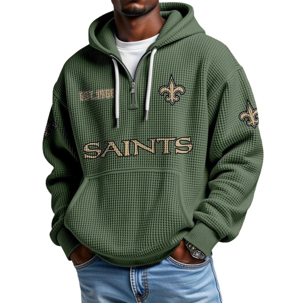 Saints Waffle Quarter Zip Hoodie