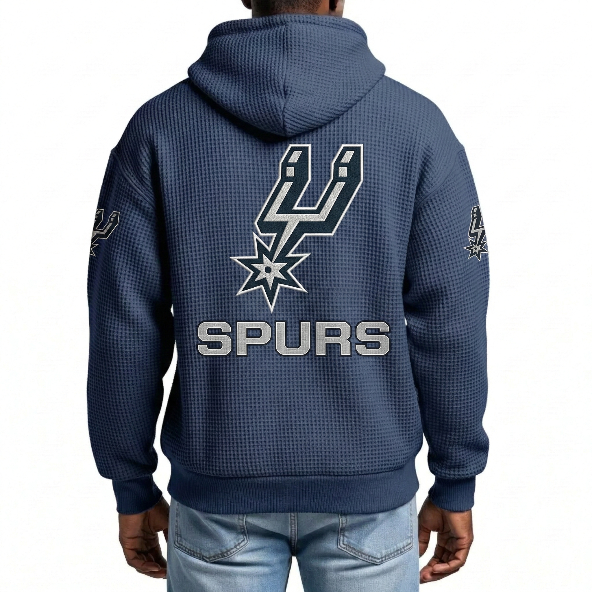 San Antonio Spurs EST 1967 Printed Waffle Quarter Zip Basketball Fan Hoodie
