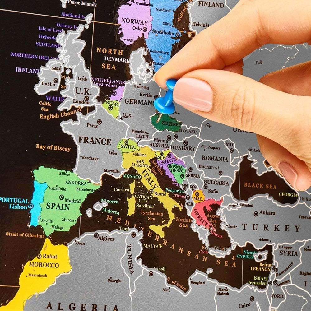 Scratch Off World Travel Map-Globe Flags