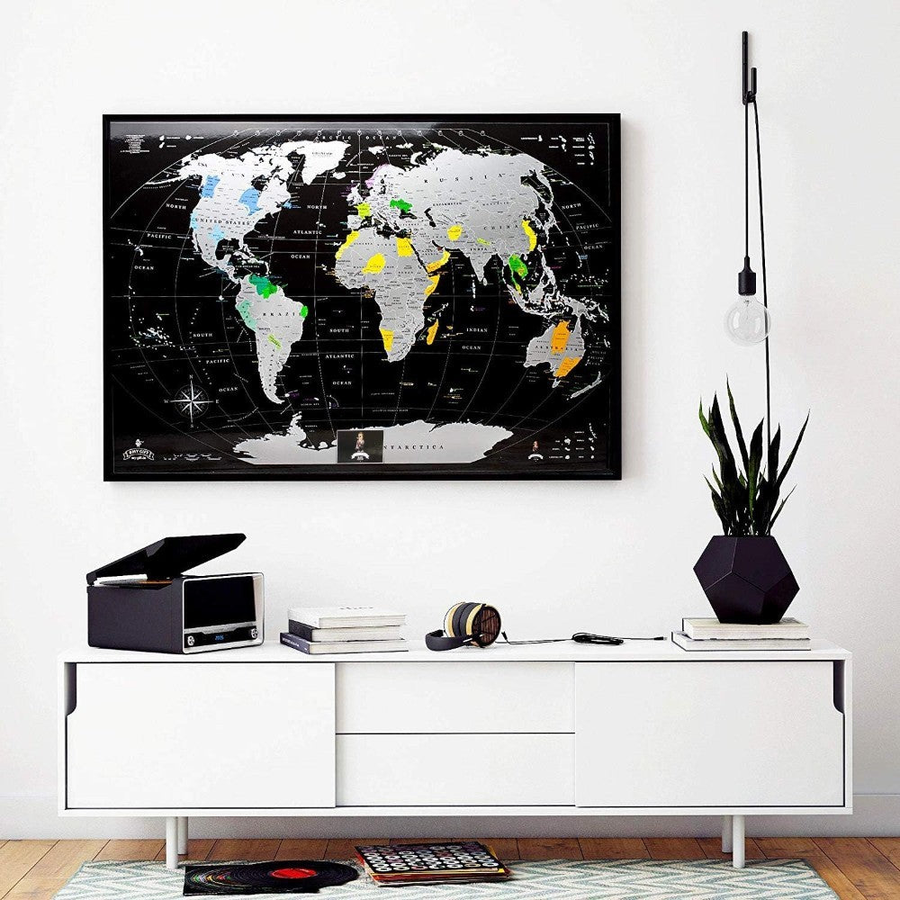 Scratch Off World Travel Map-Globe Flags