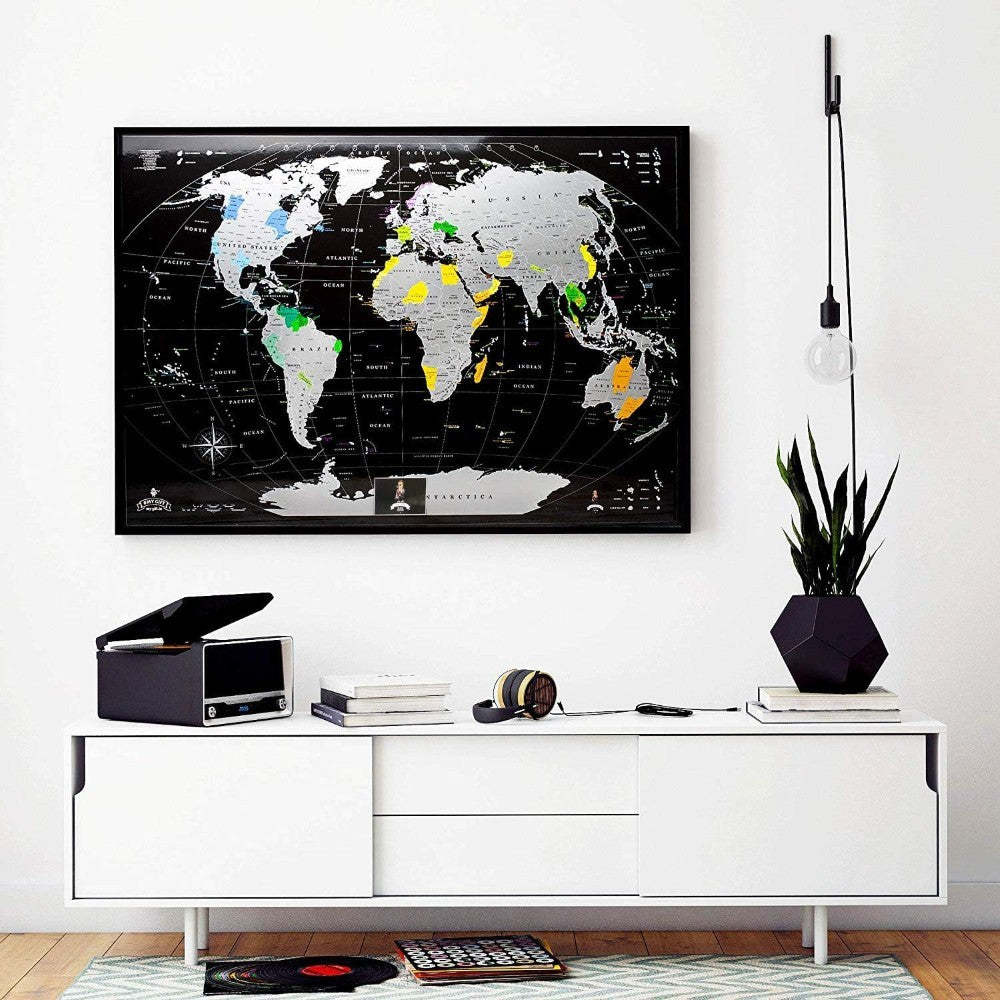 Scratch Off World Travel Map-Globe Flags