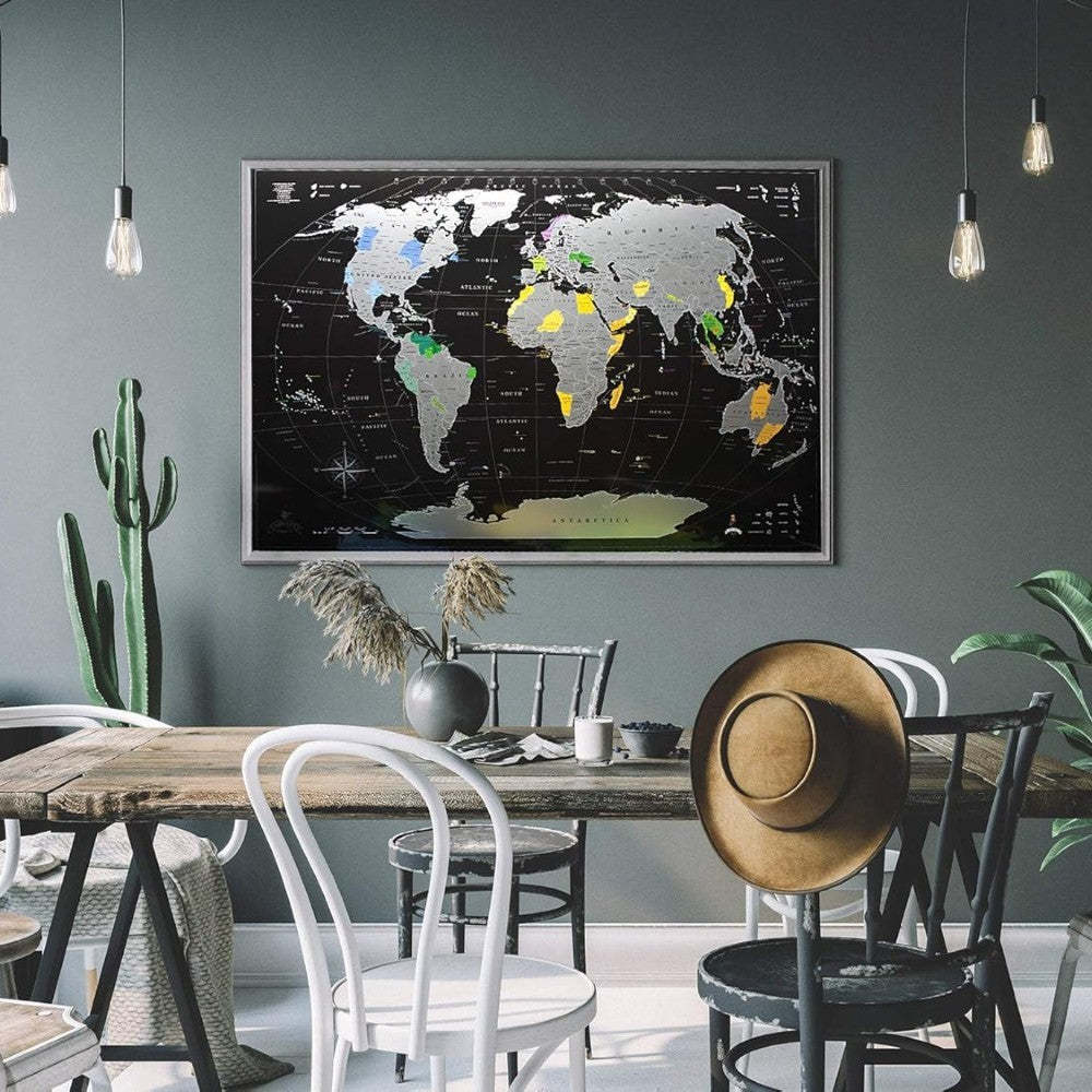 Scratch Off World Travel Map-Globe Flags