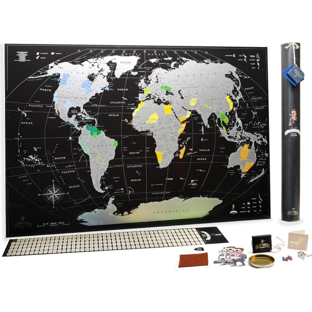 Scratch Off World Travel Map-Globe Flags