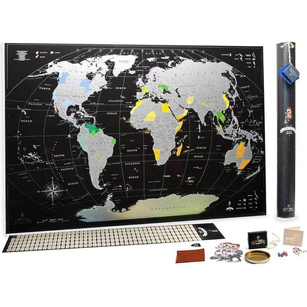 Scratch Off World Travel Map-Globe Flags